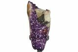 Amethyst Geode With Calcite On Metal Stand - Uruguay #152280-4